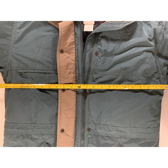 Vtg 90s The North Face Goose Down Jacket Hooded Green Puffer Parka TNF Mens M - Picture 9 of 11